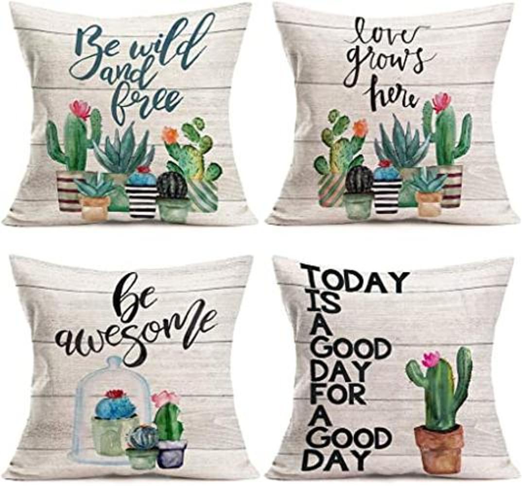 ShareJ Be Wild and Free Juego de 4 fundas de almohada