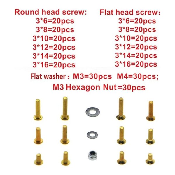 ShareGoo 330 piezas universal RC tornillo kit M3 cabeza_4