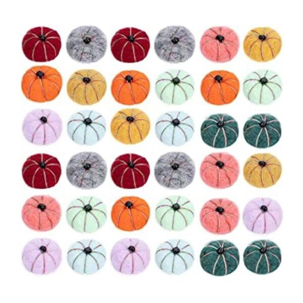 Sfcddtlg 36 pompones de calabaza de fieltro de lana de_1