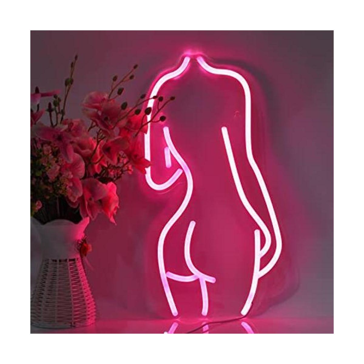 Señoras de neón con luces LED de noche conectadas por USB