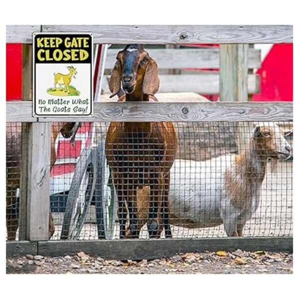 Señal de advertencia con texto Keep Gate Close No Matter_3