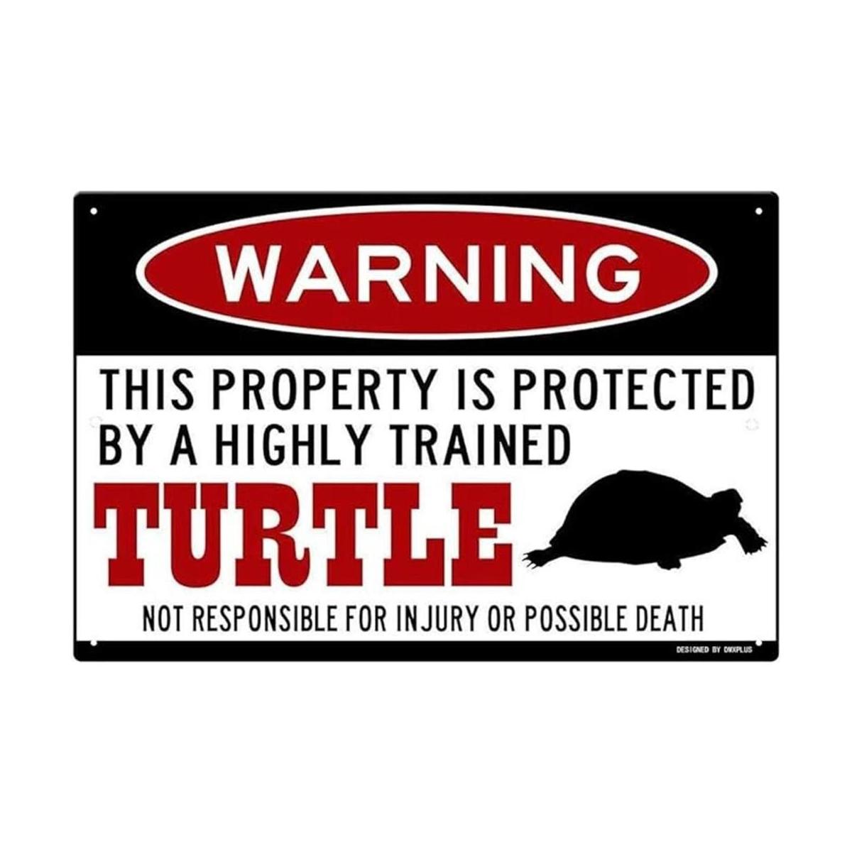 Señal de tortuga de Kexle signo de metal divertido