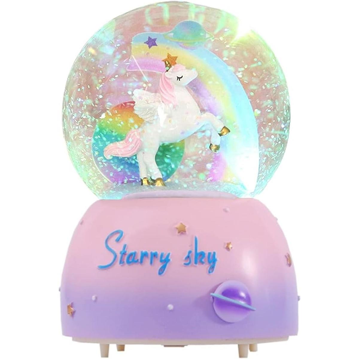 Sethruki Unicorn Music Snowball caja de música de 3.94