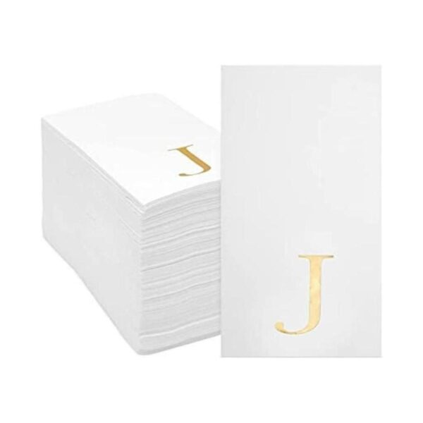 Servilletas de papel con monograma blanco de la letra J_1