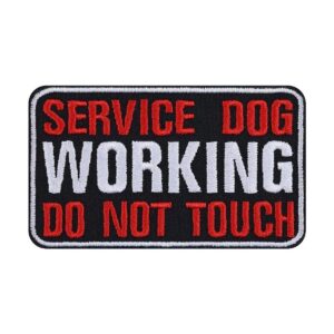 Servicio de trabajo para perros no tocar parches bordados_1