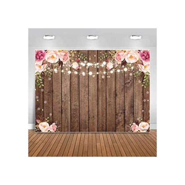 Sensfun Fondo floral de madera rústica de 7 x 5 pies para_1