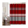 Semtomn Cortina de ducha carmesí de color rojo gris y