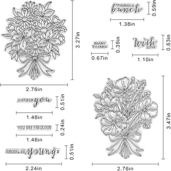Sellos y troqueles transparentes de lazo de flores para