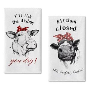 Seliem Divertida toalla de cocina de vaca de granja
