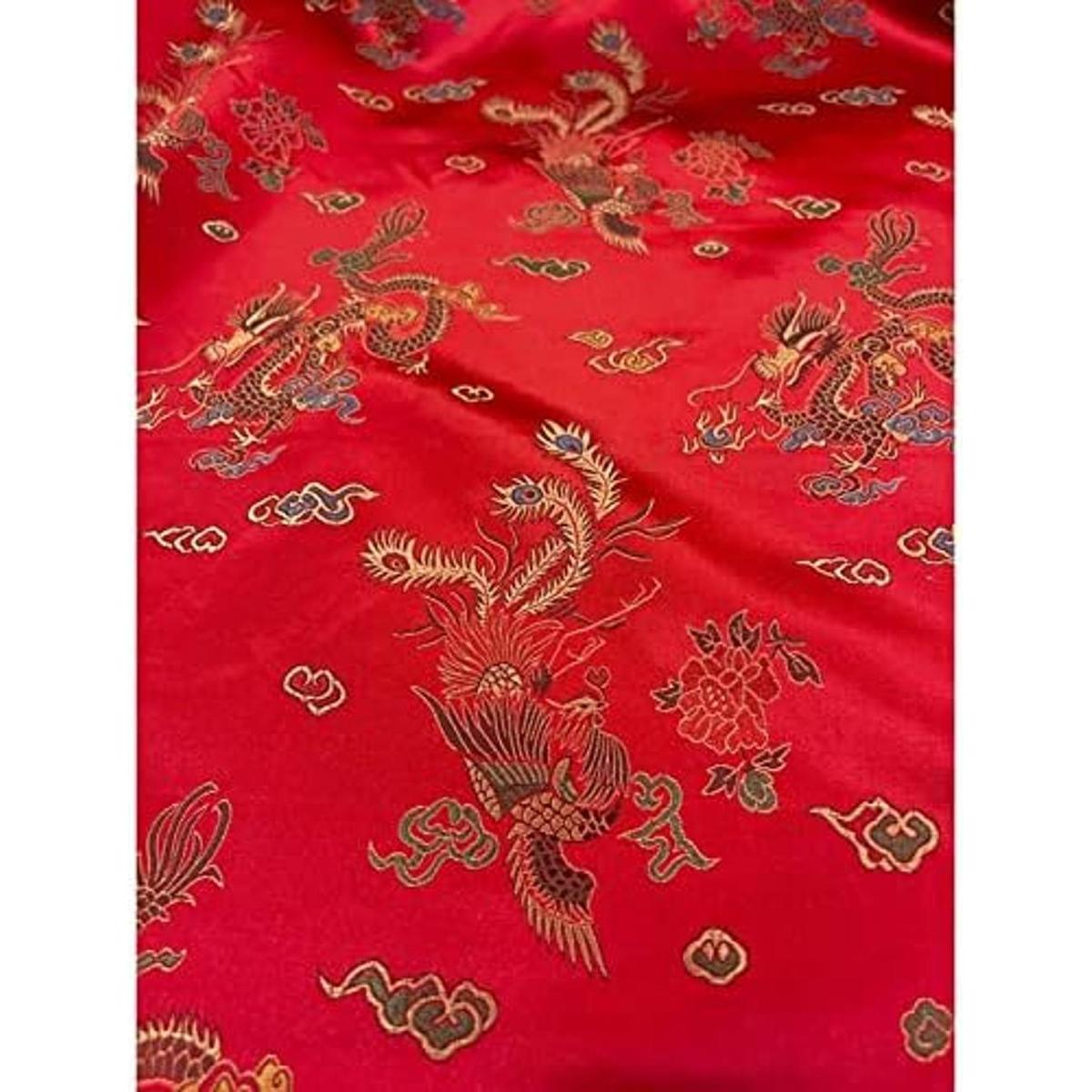 Sedona Designz Tela de brocado de dragón chino vendido