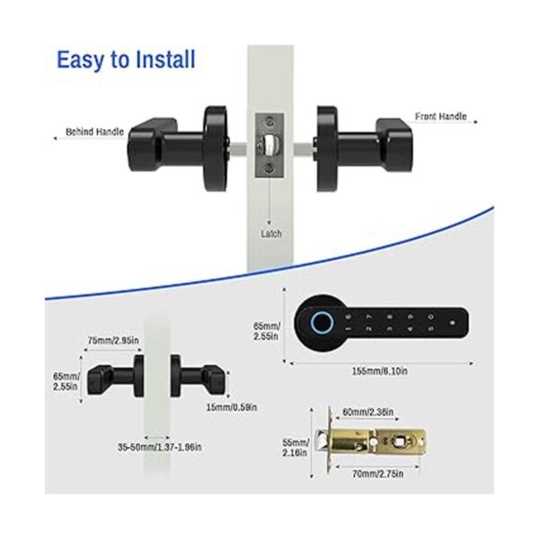 Secustone Cerradura de puerta de entrada sin llave_6