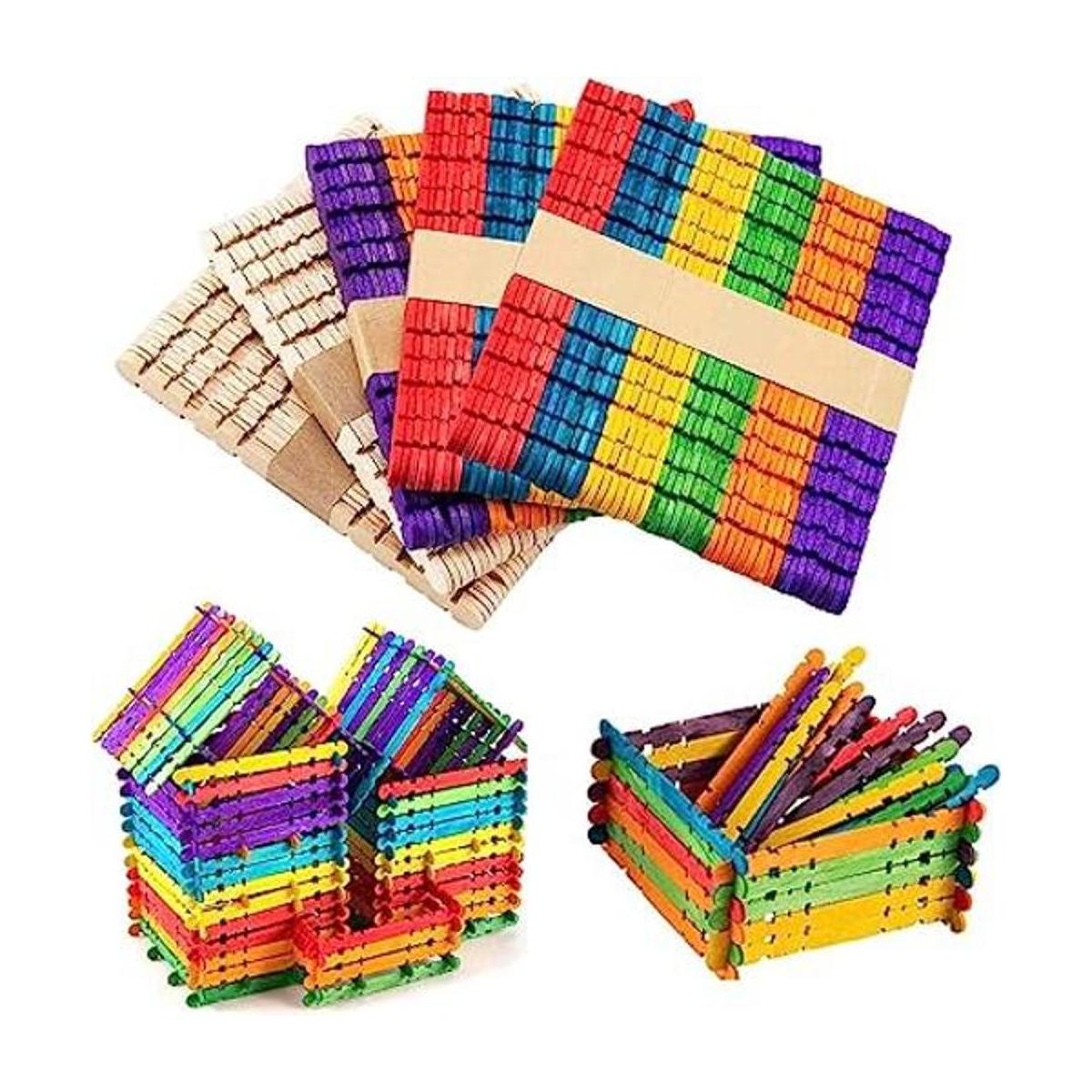 Seasonsky 250 palillos coloridos de madera de dientes de