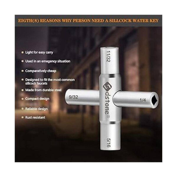 Sdstone Herramienta para llave de agua de 4 vías con 4_3