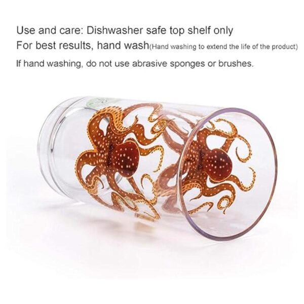 Sea Ocean Life Juego de 4 vasos de plástico de 20 onzas_3