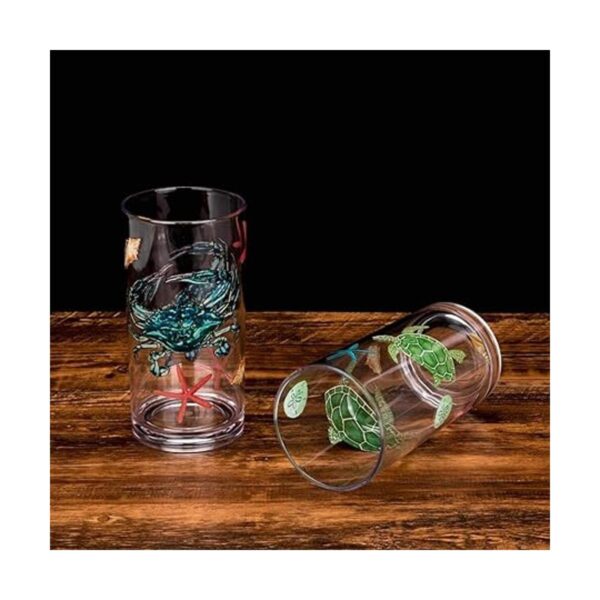 Sea Ocean Life Juego de 4 vasos de plástico de 20 onzas_4