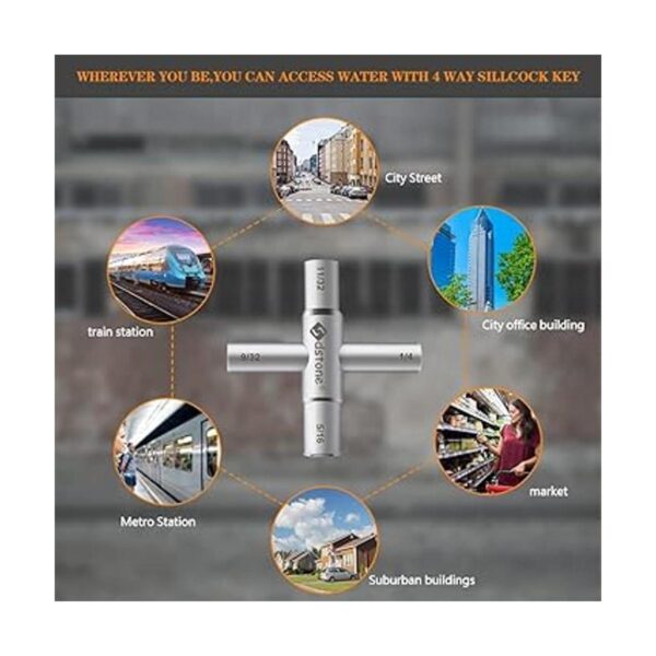 Sdstone Herramienta para llave de agua de 4 vías con 4_5