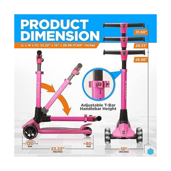 Scooter de 3 ruedas para niños soporte plegable para_2