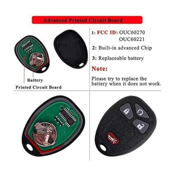 SaverRemotes Llavero compatible con Chevy Silverado 1500_6