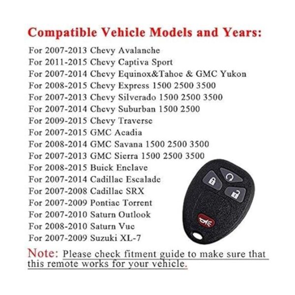 SaverRemotes Llavero compatible con Chevy Silverado 1500_2