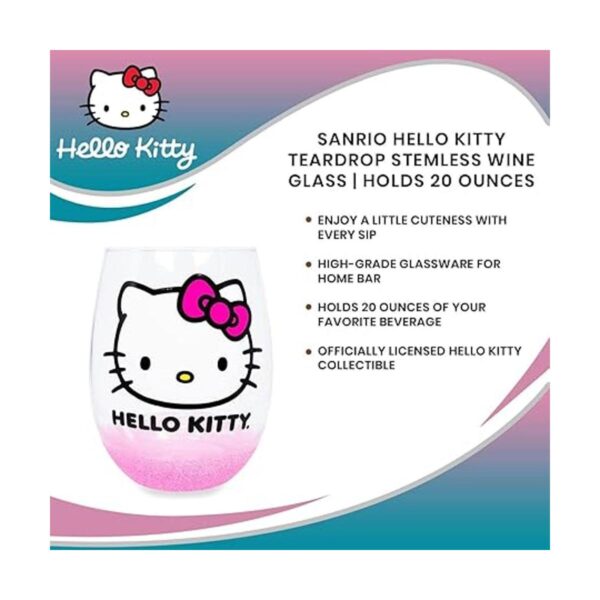 Sanrio Hello Kitty Vaso de vino sin tallo con parte