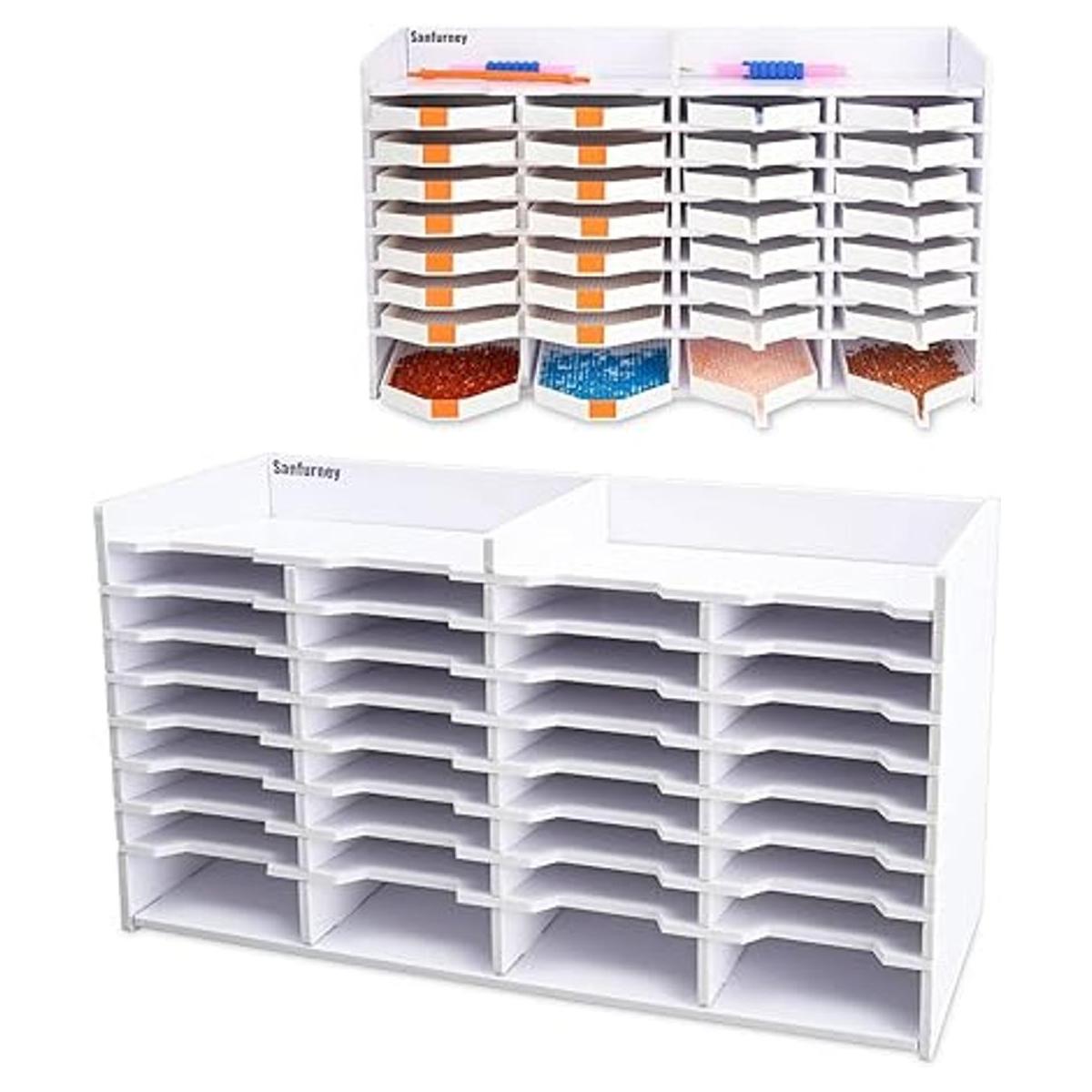 Sanfurney Organizador de torre de 32 ranuras para pintura