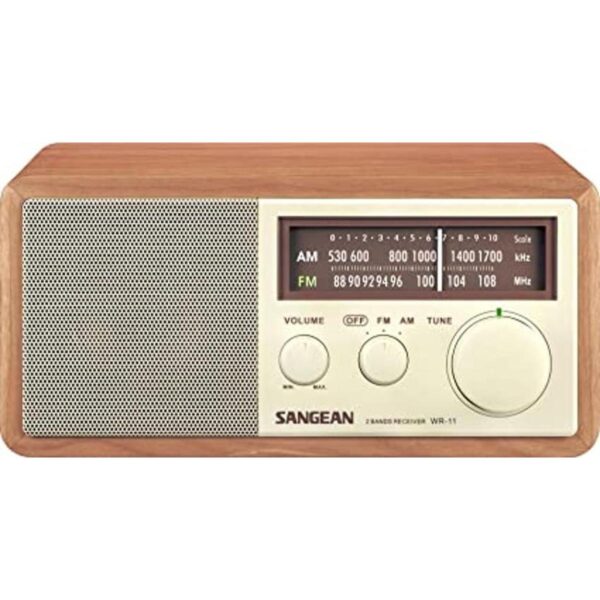 Sangean WR11 Armario de madera AMFM Radio analógica de_1