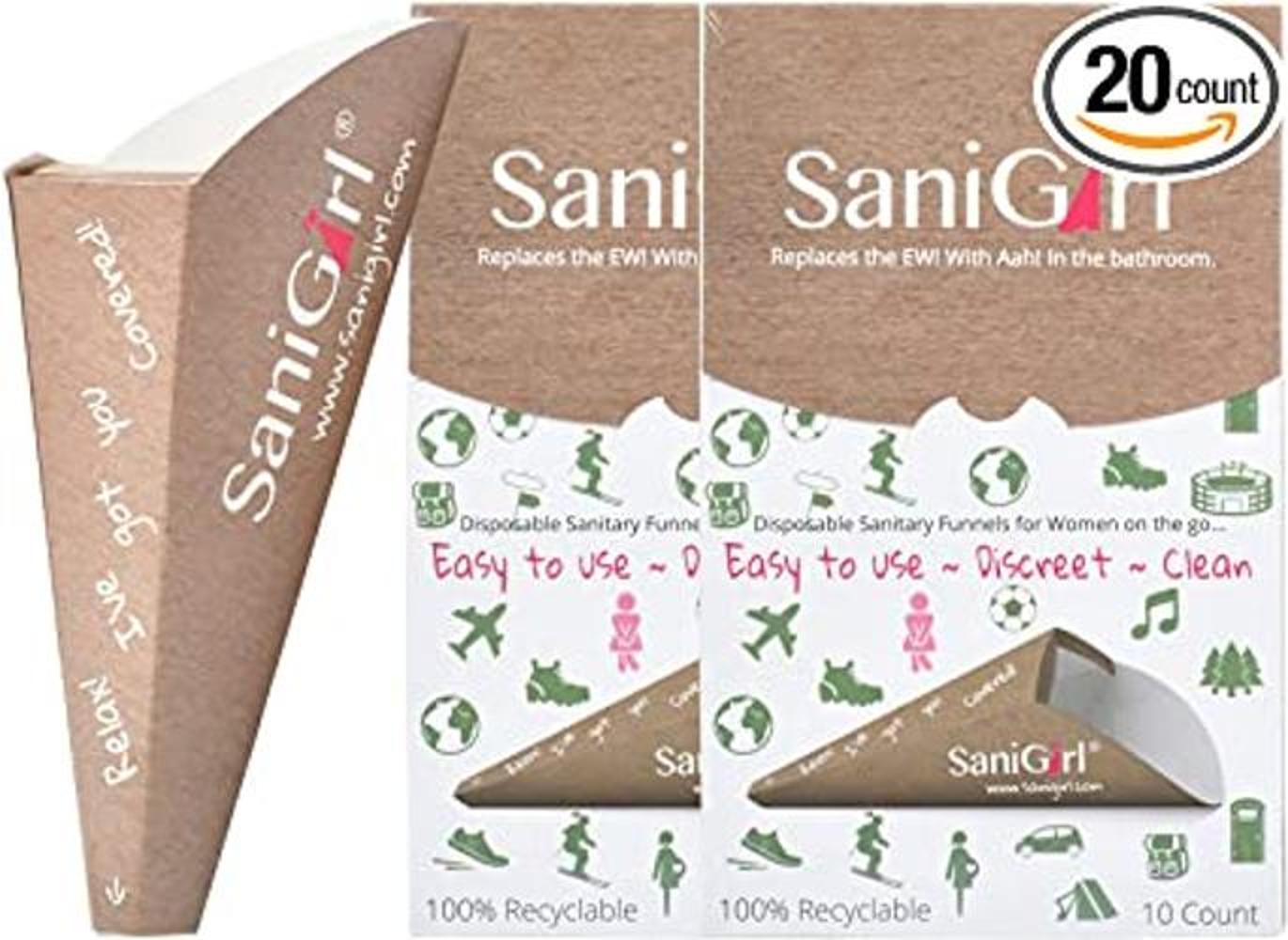 SaniGirl Embudo de orina para mujer paquete de 20
