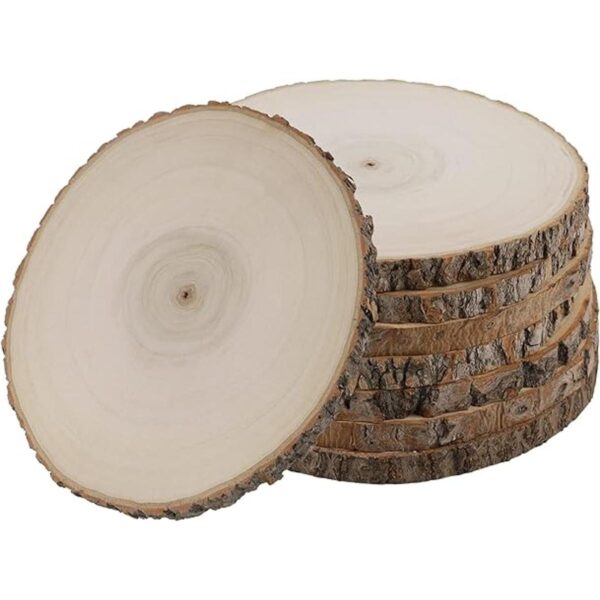 Sancodee 8 piezas de rebanadas de madera sin terminar