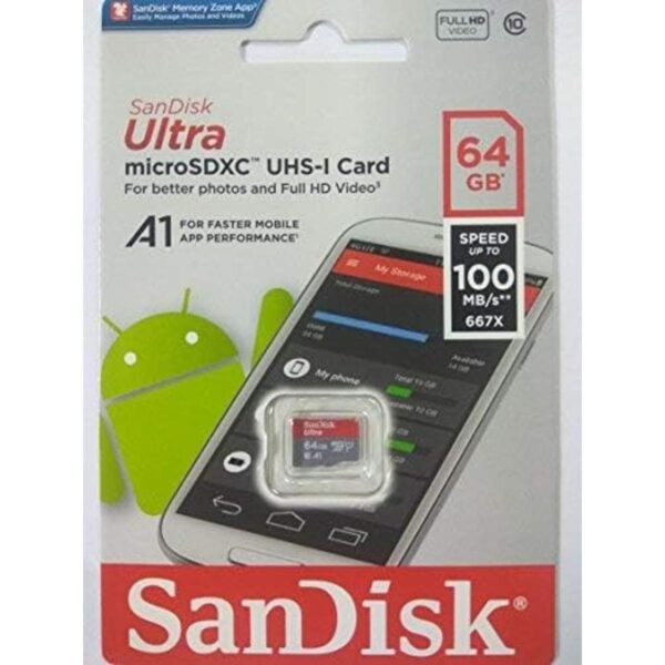 SanDisk Memory Card 64GB Ultra MicroSD Works with LG Stylo_2