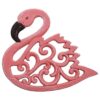 Salvamanteles de flamenco rosa de hierro fundido para_1