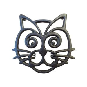 Salvamanteles para gatos hierro fundido negro para_1