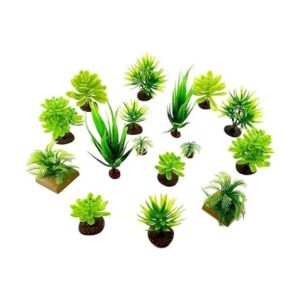 Saktopdeco 16 piezas de árboles en miniatura de plástico