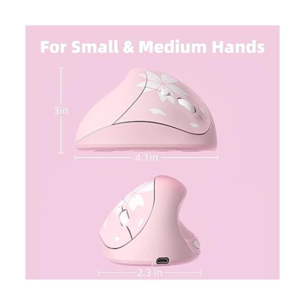 Sakura Cherry Pink Mouse vertical ergonómico inalámbrico_5