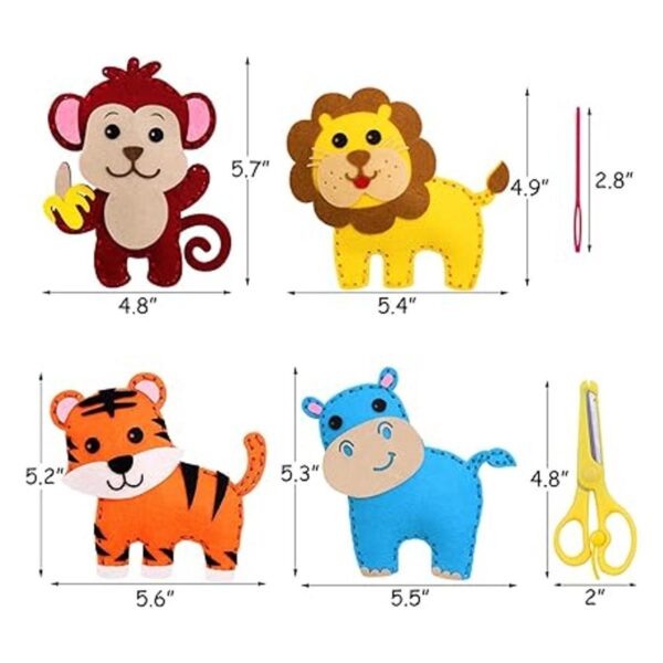 Safari Jungle Animals Sewing Kit Zoo Felt Animal DIY_3