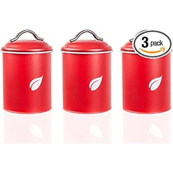 SafCare Juego de 3 botes de cocina de color rojo San