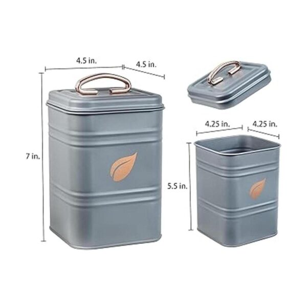 SafCare Juego de 3 botes de cocina de color gris granja