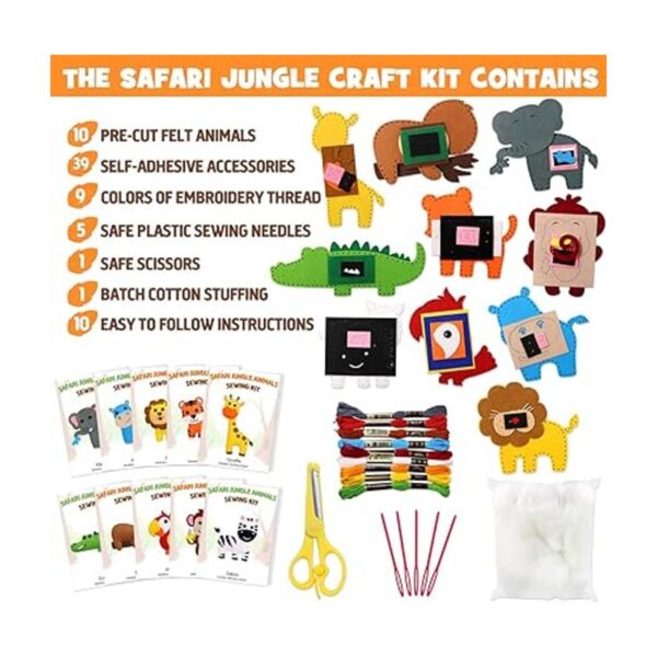 Safari Jungle Animals Sewing Kit Zoo Felt Animal DIY_2
