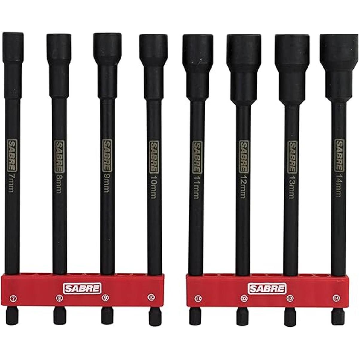 Sabre Tools Juego de 8 tuercas magnéticas de impacto