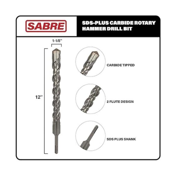 Sabre Tools Broca de martillo giratorio SDS Plus de 118