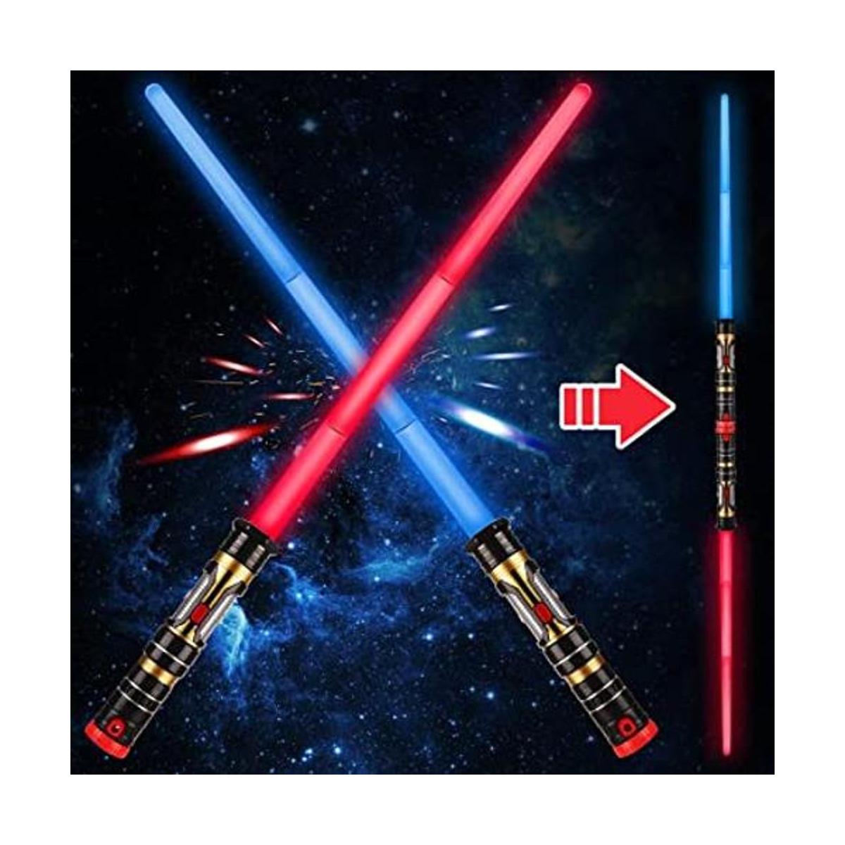 Sable iluminado 2 en 1 LED 3 colores juego de espadas