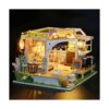 SYW DIY luces LED miniatura casa de muñecas kit gato café_2