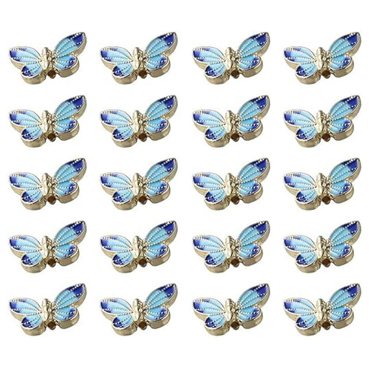 SYBKED 20 piezas Cloisonne Creativity Butterfly Beads Mini