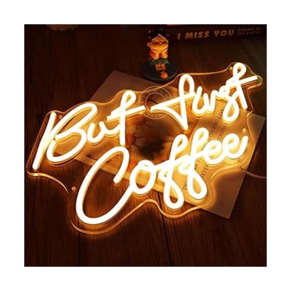 SYLHOME But First Coffee Letreros de luz LED de neón de