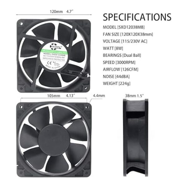 SXDOOL EC Ventilador de refrigeración del motor_3