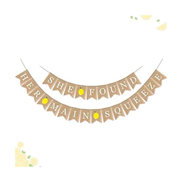 SWYOUN Burlap She Found Her Main Squeeze Banner limón_5