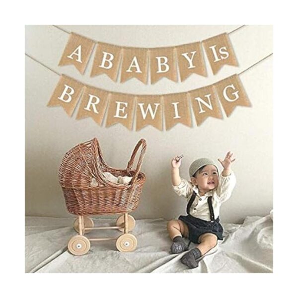 SWYOUN Guirnalda de arpillera para baby shower fiesta_2