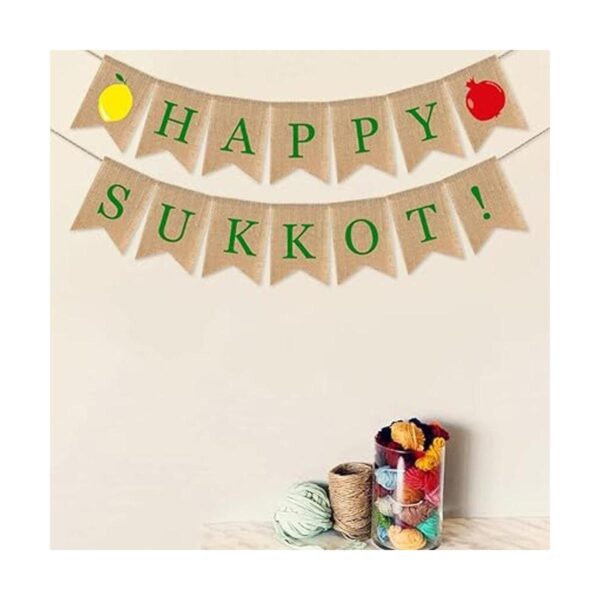 SWYOUN Arpillera feliz Sukkot Banner Sukkah Party Garland_2
