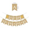 SWYOUN Burlap Eid Mubarak Banner Suministros con purpurina_4