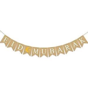 SWYOUN Burlap EID Mubarak Banner Chimenea Fiesta_1