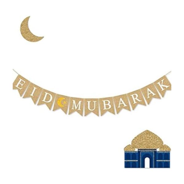 SWYOUN Burlap EID Mubarak Banner Chimenea Fiesta_5